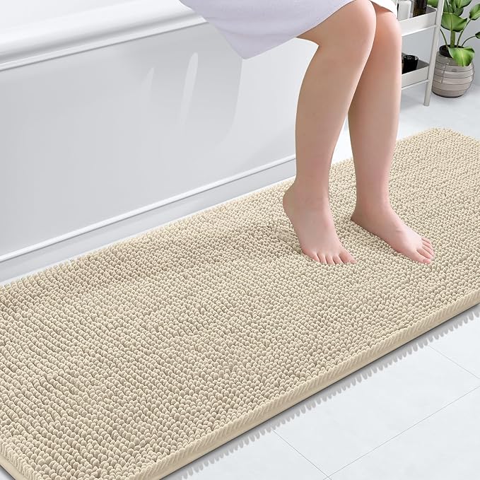 OLANLY Bathroom Runner Rugs 70x24, Extra Soft Absorbent Chenille Bath Rugs by OLANLY