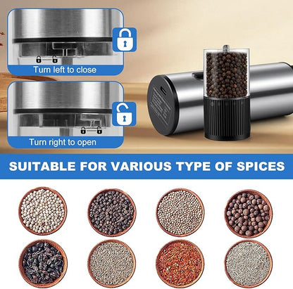 2 Pack Electric Salt and Pepper Grinder Set, Salt and Pepper Shakers - Image 7