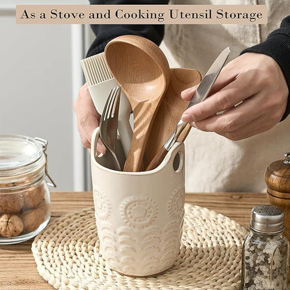 5.75" Utensil Holder for Kitchen Counter, Cute Nordic Minimalist Style Cooking - Image 4