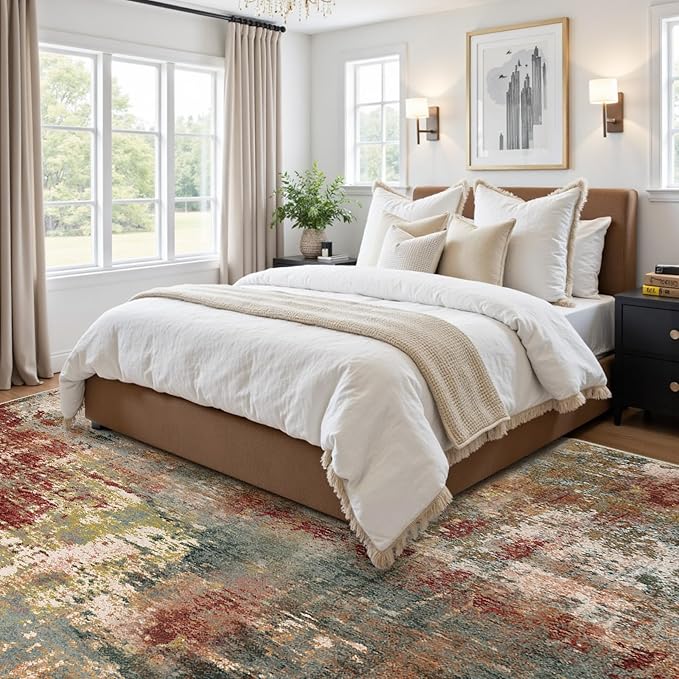 RELEANY Washable Area Rugs Square 6ft Non-Slip Modern Abstract Soft - Image 7