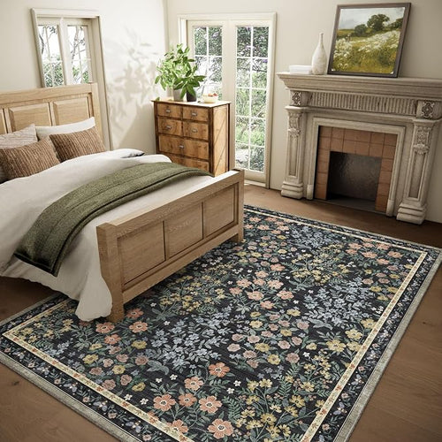 9x12 Rugs for Living Room: Washable Area Rugs for Bedroom Vintage Stain - Image 2