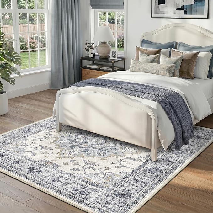CAPALOCA Machine Washable Rugs Nursery Rug Sq6ft Cute Girl Non Slip Low Pile - Image 3