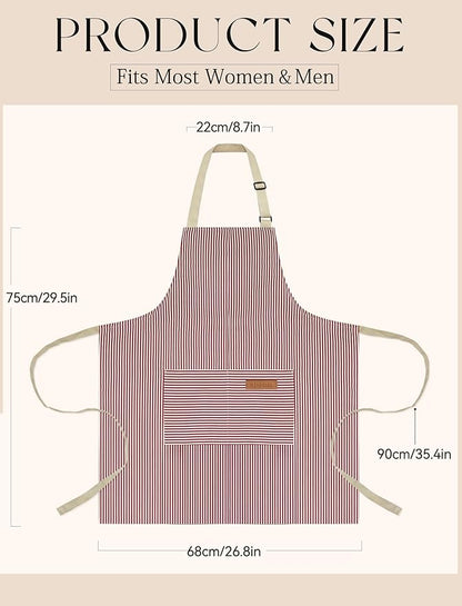 2 Pack Kitchen Cooking Aprons, Soft Aprons - Image 7