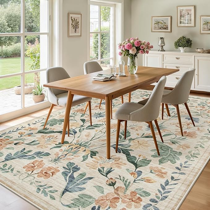 9x12 Area Rugs Washable Rug: Large Boho Living Room Rug Soft Non-Slip Low Pile - Image 4