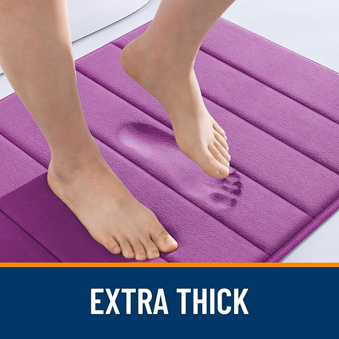 OLANLY Memory Foam Bath Mat 35x24, Super Soft Absorbent Bathroom Rugs, Quick Dry - Image 6