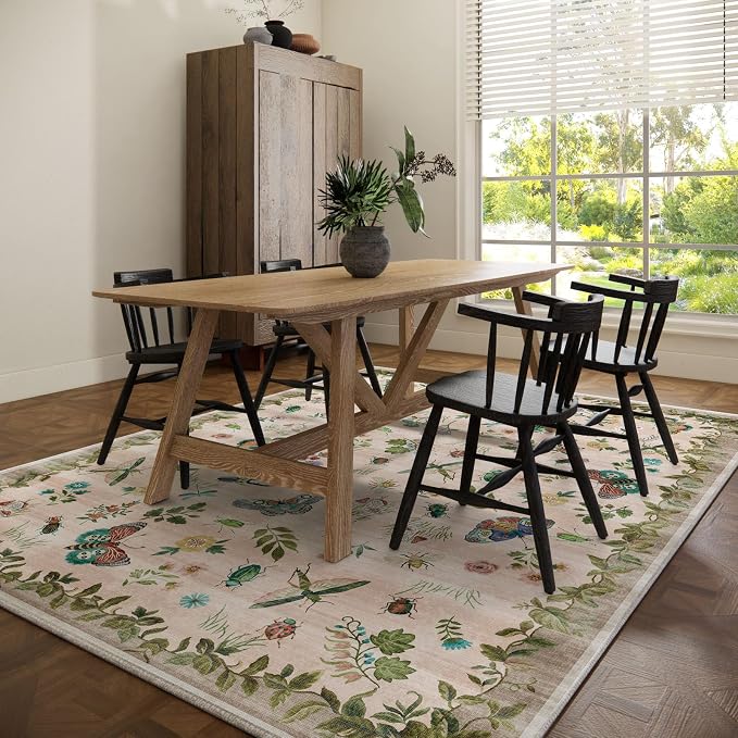 Machine Washable Rugs for Living Room: 9x12 Area Rugs Vintage Rugs Stain - Image 6