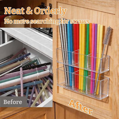2 PACK Small Acrylic Straw Holder - Image 4