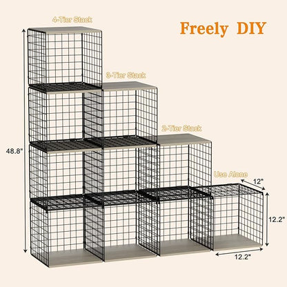 4-Tier Stackable Closet Organizers and Storage Basket, Shelves - Image 3