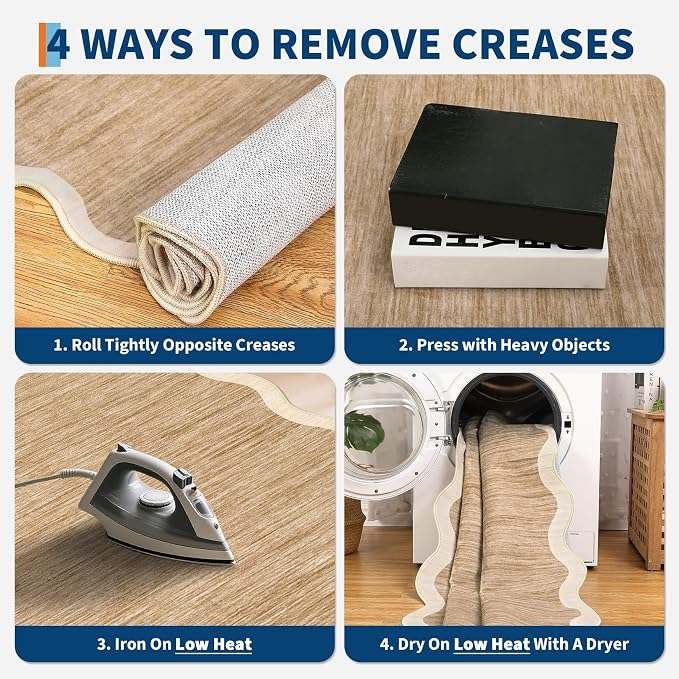 GarveeHome Scalloped Round Washable Rug 5ft, Soft Non Slip Circle Carpets - Image 8