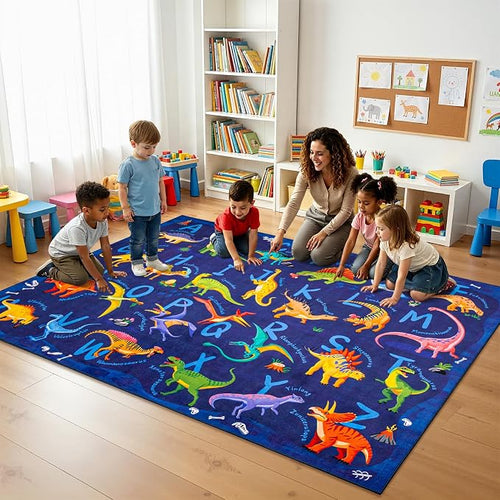 3x5 ABC Classroom Rug for Kids Playroom, Alphabet Rug - Image 2