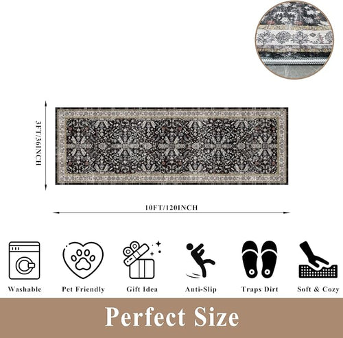 3x10 ft Long Kitchen Runner Rug – Non-Slip Washable Hallway Carpet Runner - Image 2