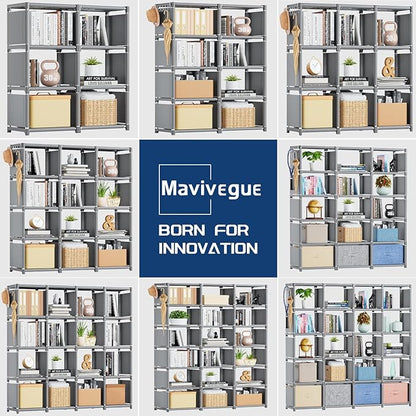 Mavivegue Book Shelf, 20 Cube Storage Organizer, DIY Bookcase, Metal Cube - Image 6