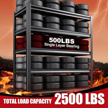 Set of 3 Garage Shelving-3000 lbs 5 Tier Storage Shelves, Adjustable Heavy Duty - Image 5