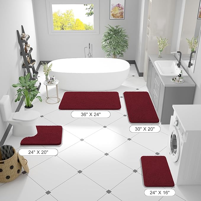 OLANLY Bathroom Rugs 30x20, Extra Soft Absorbent Chenille Bath Rugs, Rubber - Image 8