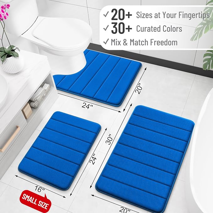 OLANLY Memory Foam Long Bathroom Rugs Runner 44x20, Super Soft Absorbent Bath - Image 2