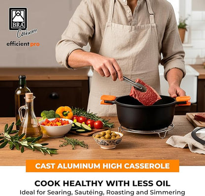 BRA COOKWARE Efficient Pro Nonstick Stock Pot w/Lid | 9.5 Inch 4.2 Quart - Image 3