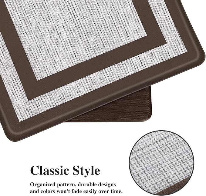 Mattitude Kitchen Mats Set of 2 Cushioned Rugs 0.47 inch Thick Anti-Fatigue Mats - Image 3