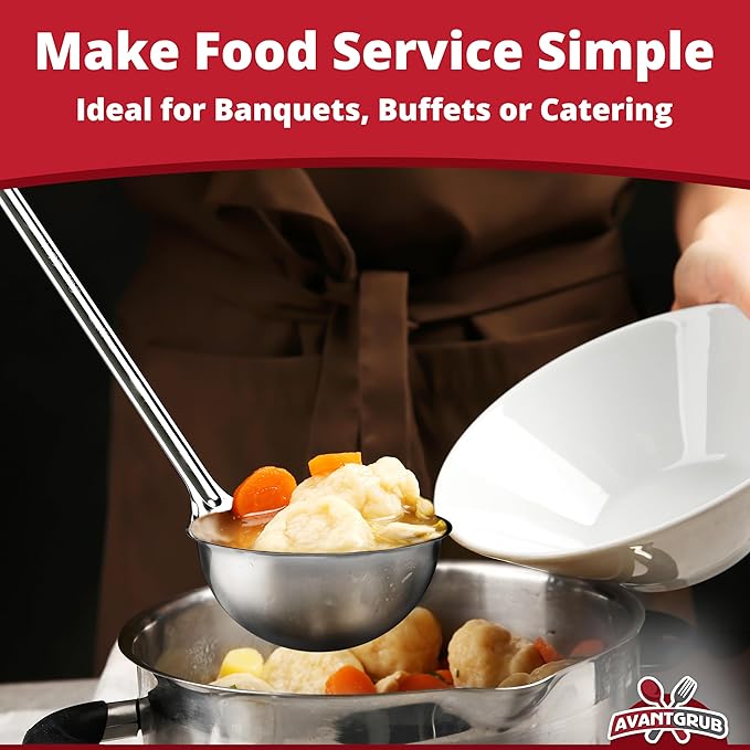 Super Sturdy, Ergonomic 1 Oz. Soup Ladle 1 Pk. Stainless Steel Ladles - Image 6