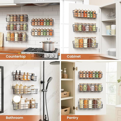 Mystozer 5 Pack Spice Rack Seasoning Organizer Wall Mount, Spice Storage Spice - Image 7