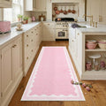 GarveeHome 2x6 Runner Rug for Hallway Washable Kitchen Rugs Non Slip Solid Pink by GarveeHome