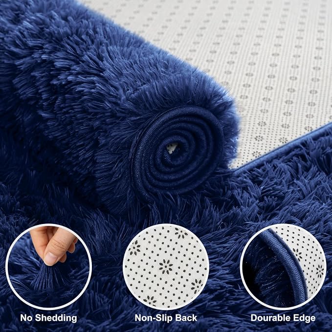 Shag Area Rugs for Bedroom Living Room, 5X8 Ultra Soft Fluffy Area Rugs for Dorm - Image 4