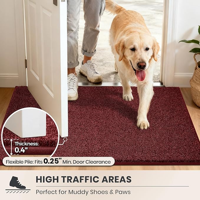 PURRUGS Dirt Trapping Door Mat 24" x 35.5", Non-Slip Machine Washable Entryway - Image 6