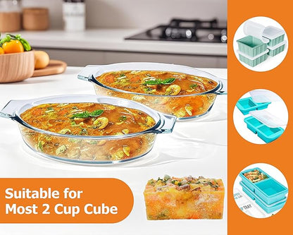Small Casserole Dishes Oval 2 Pack, 23oz Glass Au Gratin Baking Dish, - Image 4