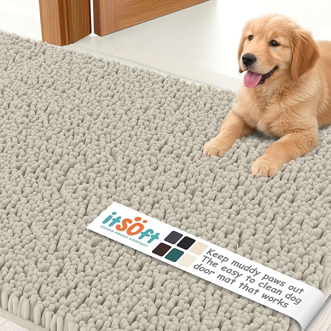 Dog Rugs for Muddy Paws 61x31 | Cleaner Mud Free Floors | Muddy Dogs Mats for by ITSOFT