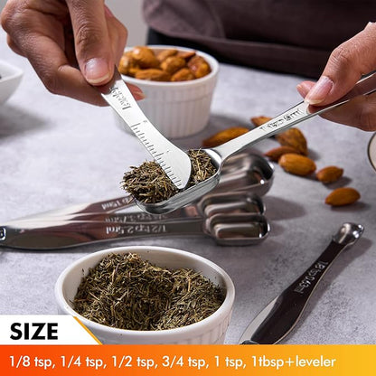 Rainspire Heavy Duty Measuring Spoons Set Stainless Steel, Metal Measuring Cups - Image 3