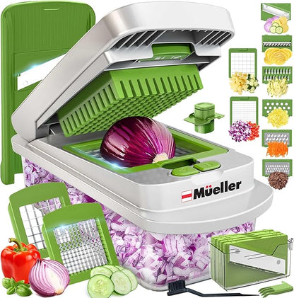 Mueller Pro-Series 10-in-1, 8 Blade Vegetable Chopper, Onion Mincer, Egg Slicer by Mueller
