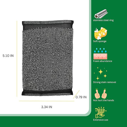 Steel Wool Scrub Sponges Kitchen, Reusable Dish Scrubber Sponge, - Image 2