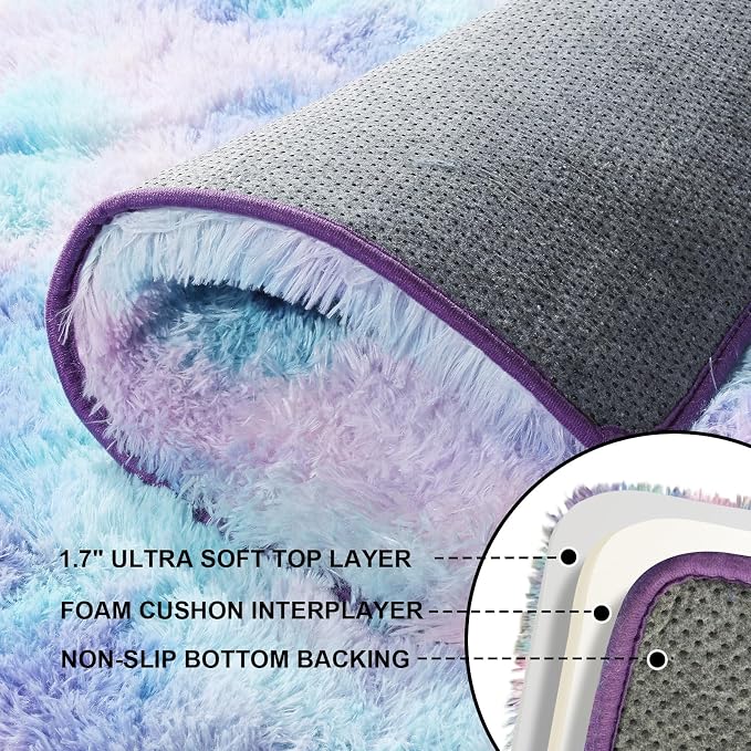 5x7 Area Rugs for Living Room, Large Fluffy Rugs for Bedroom, Fuzzy Shag Soft - Image 3