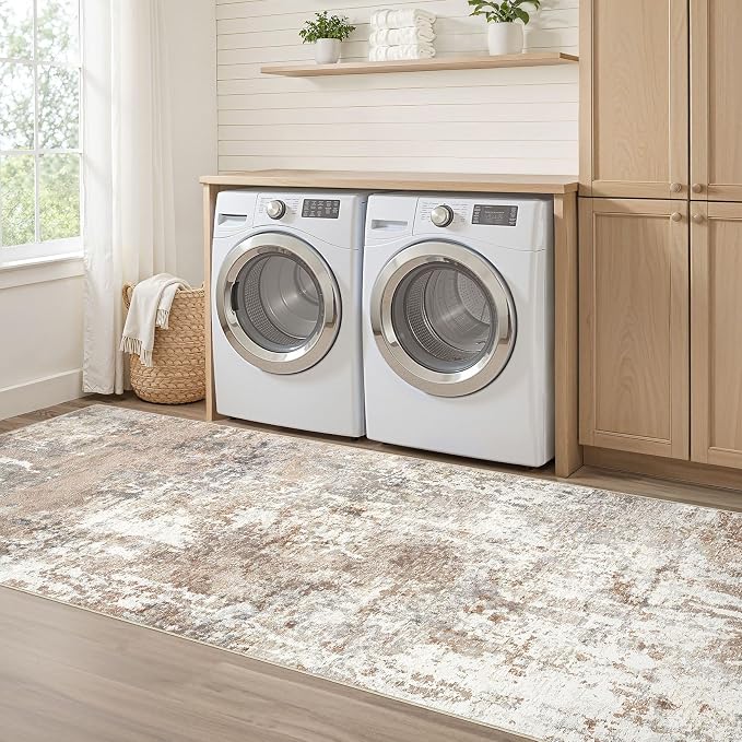 Runner Rug Kitchen Washable Rugs: 2x8 Non-Slip Abstract Soft Modern Stain - Image 6