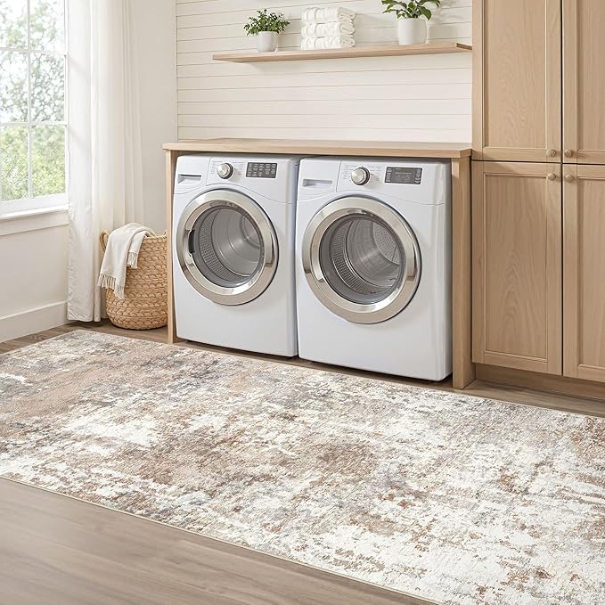 Runner Rug Kitchen Washable Rugs: 3x10 Non-Slip Abstract Soft Modern Stain - Image 7