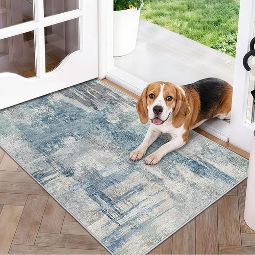 Abstract Bath Mat 2x3 Rug Washable Non-Slip Small Rugs by BYYVOORugsforYourHome