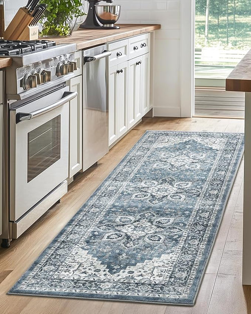 AMADA HOMEFURNISHING 2x5 Washable Runner Rug, Low-Profile Kitchen Rugs by AMADAHOMEFURNISHING