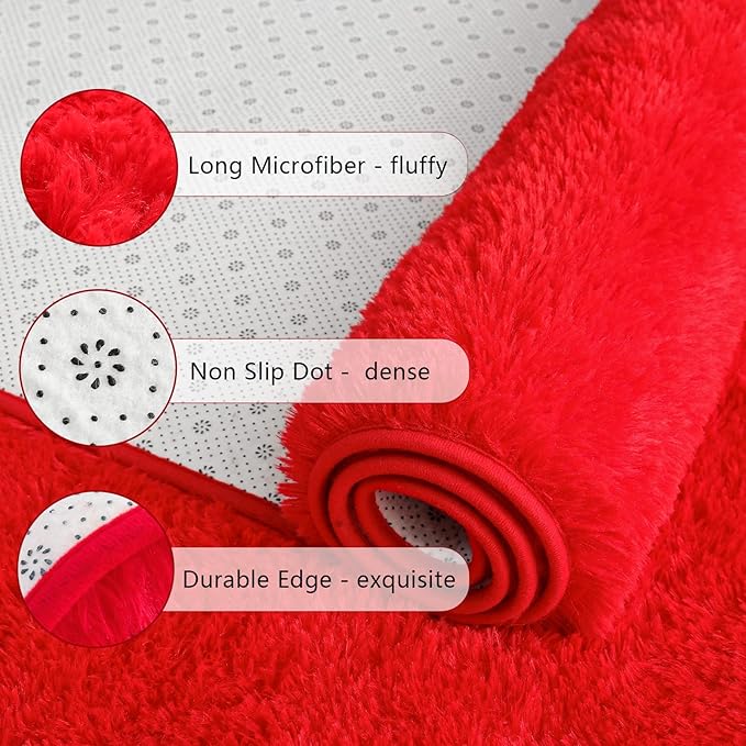 Chicrug Soft Area Rugs for Bedroom Living Room Plush Fluffy Rug 5x8 Feet - Image 7