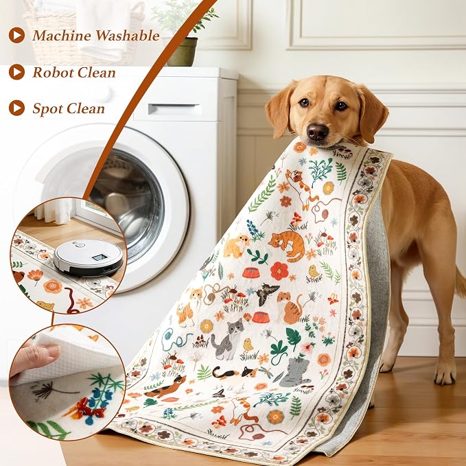 LIANLAM 8x10 Cat Lover's Area Rug, Washable Large Rug - Image 4