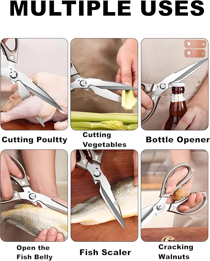 Kitchen Scissors, All Purpose，Ultra Sharp Meat Scissors，Heavy Duty Cooking - Image 4