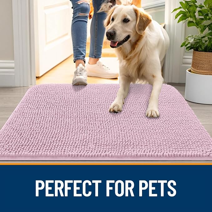 OLANLY Dog Door Mat for Muddy Paws 70x46, Absorbs Moisture and Dirt, Absorbent - Image 6