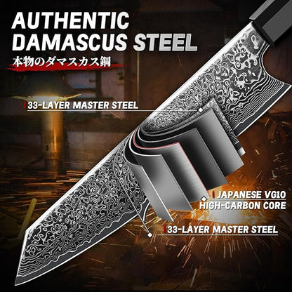 TIVOLI Damascus Japanese Kiritsuke Knife 8 inch, Hand Forged 67 Layers Damascus - Image 4