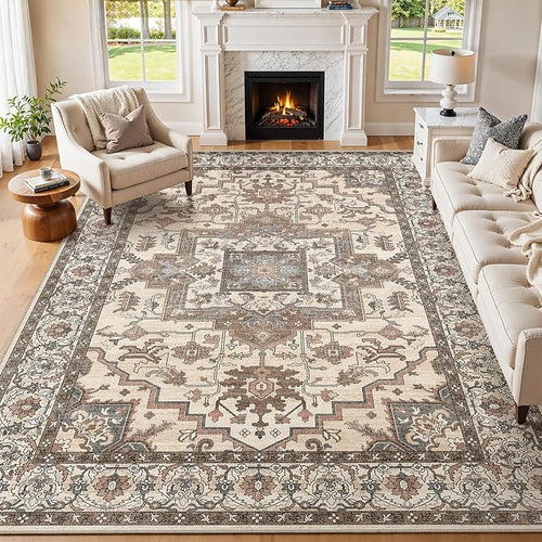 10x12 Area Rugs Living Room: Washable Vintage Rug Large Non-Slip Stain by JessibouAreaRug