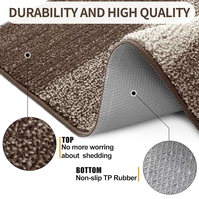 Kitinjoy Indoor Outdoor Door Mat, 59x36 Non-Slip Absorbent Dirt Trapper - Image 3