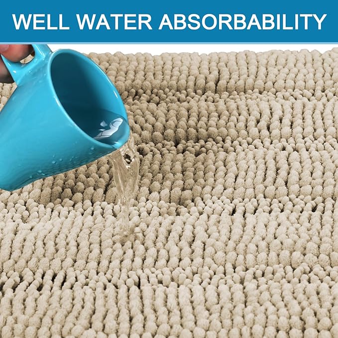 H.VERSAILTEX Bathroom Rug Sets 2 Piece Bath Mats Non Slip Thick Soft Chenille - Image 5