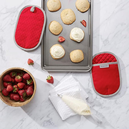 KitchenAid Asteroid Pot Holder 2-Pack Set, Fire Red - Image 2