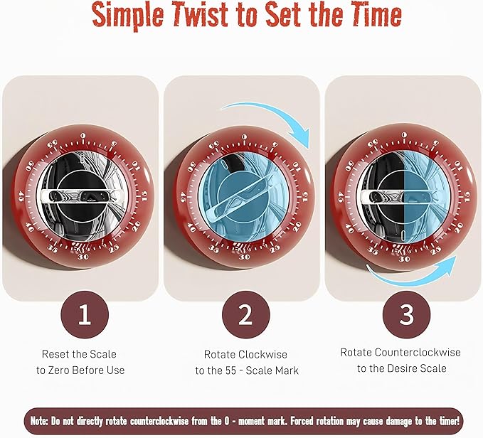 Magnetic Mechanical Kitchen Timer - Image 3