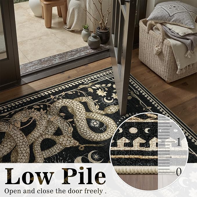 DCX Washable 2x6 Snake Runner Rug, Soft Low Pile Carpet, Kid & Pet Friendly - Image 4