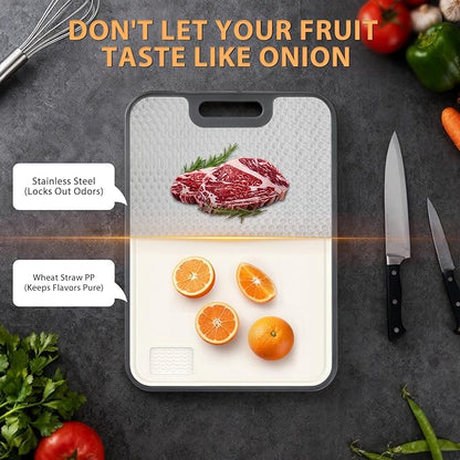 18/8 Stainless Steel Cutting Board, Large Double Sided Chopping Board - Image 8