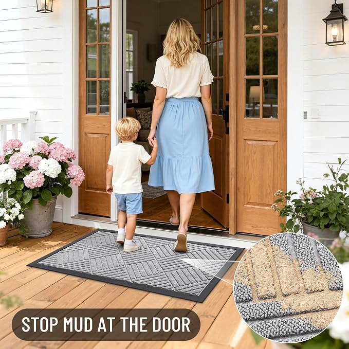 OLANLY Front Door Mat Outside Entrance 29.5x17, Heavy Duty Sturdy Natural - Image 7