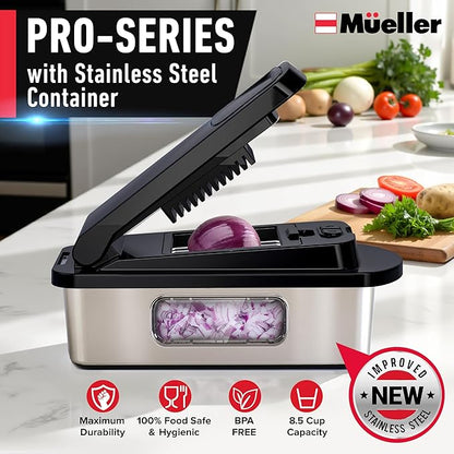 Mueller Pro-Series 10-in-1, 8 Blade Stainless Steel Multi Vegetable Chopper And - Image 2